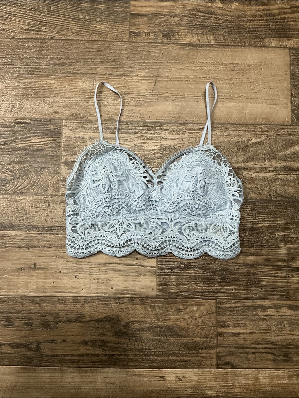 Love Tree Light Blue Lace Cropped Bralette